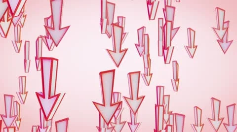 Red arrows fly downward loop 스톡 동영상 18514600