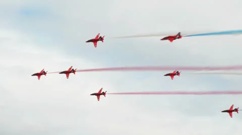 Red Arrows formation 10979 Stock Footage 25001492