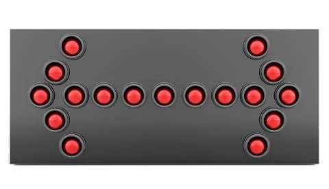 Red arrows light barrier rendered Stock Illustration