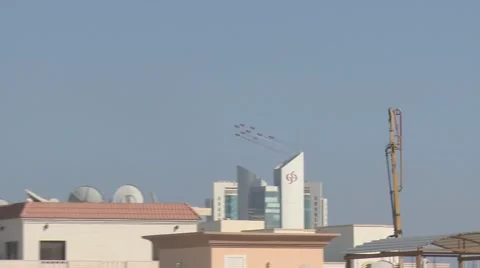Red Arrows over Doha 스톡 동영상 46963583