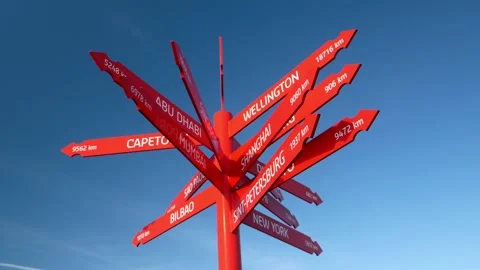 Red arrows pointing at cities around the world 動画素材 219347079