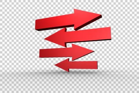 Red arrows pointing in different directions Stock Photos