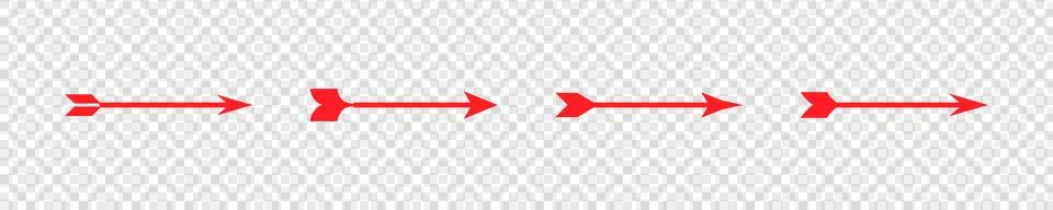Red arrows pointing right. Directional icons for design. Stock Illustration