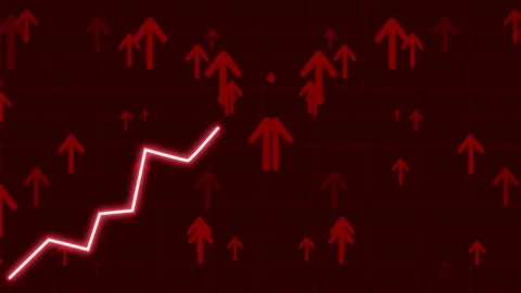 Red Arrows Rising Digital Background Stock-Footage 330985411