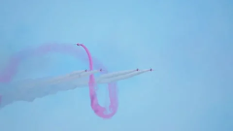 RED ARROWS, Royal Air Force Aerobatic Team, AirShow, Devon, England 스톡 동영상 243046000