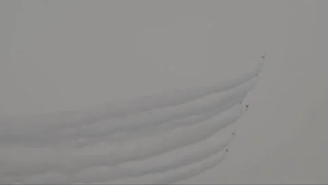 Red Arrows, Royal Air Force Aerobatic Team, Airshow 2024, Teignmouth, Devon, UK Stock Footage 279074406