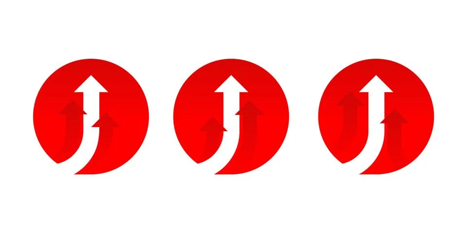 Red arrows up set Stock Illustration