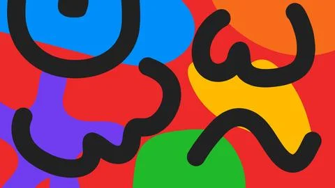 Red artistic squiggle background Stock Illustration