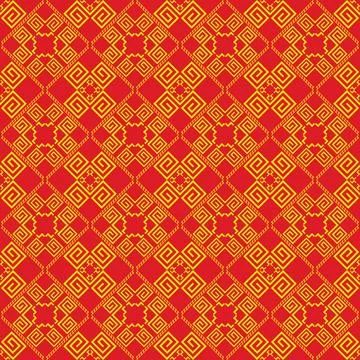 Red asian zig zag geometric pattern Stock Illustration