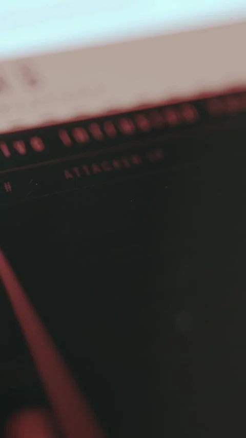 Red Attack Alert Terminal Digital Interface View Stock Footage 330654690