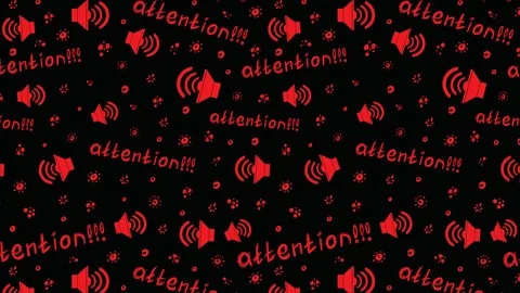 Red attention on black background Stock Footage 122334179