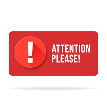 Red attention please bubble isolated on white. Important message popup 库存插图