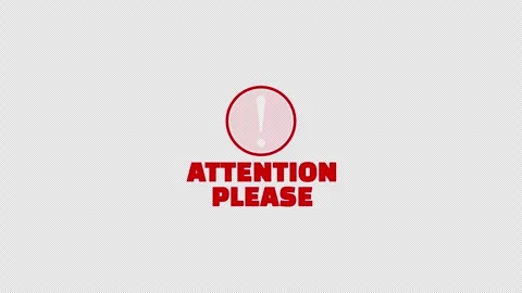 A red attention please label with an exclamation mark on white background. Stock Footage 337080988
