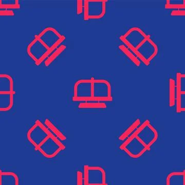 Red Attraction carousel icon isolated seamless pattern on blue background Stock Illustration