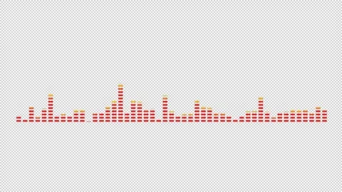 Red audio spectrum loop animation, alpha channel Stock Footage 245718685