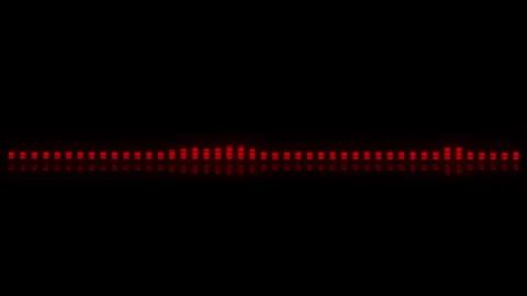 Red audio waveform equalizer bars rhythmically moving animation Stock Footage 328030202