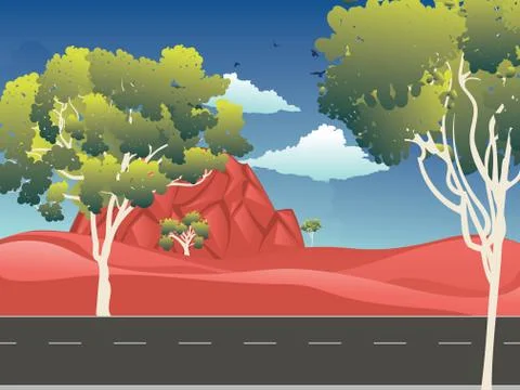 Red Australian desert Stock Illustration
