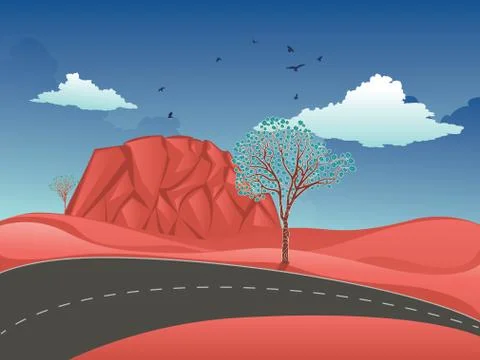 Red Australian desert Stock Illustration