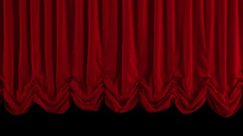 Red Austrian curtain closing. With alpha channel. Stock Footage 25541724