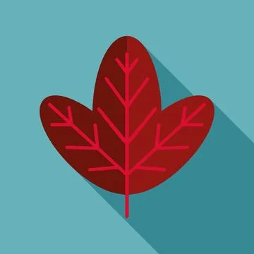 Red autumn leaf flat design illustration abstract vector 스톡 일러스트
