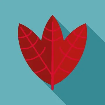 Red autumn leaf vector icon flat design Stock Illustration