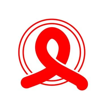 Red awarenes ribbon Stock Illustration