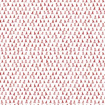 Red awareness ribbon seamless pattern, red ribbons on white background Stockillustratie