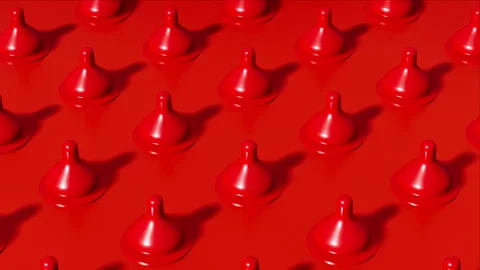 Red baby bottle caps loop 動画素材 265249271
