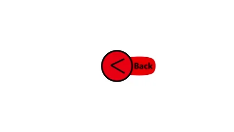 Red Back Button Animation with Arrow Symbol and Text for User Interface UI .. Stock Footage 341008275
