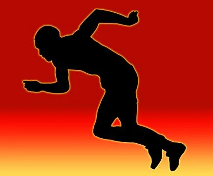 Red back male sprinter Stock Illustration