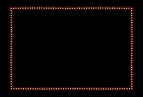 Red Back stage Light on black Space Background Frame Illustrazione stock
