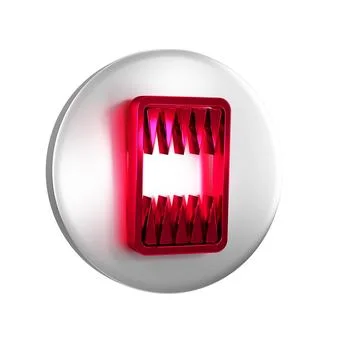 Red Backgammon board icon isolated on transparent background. Silver circle.. 스톡 일러스트