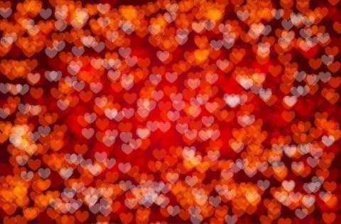Red background with abstract hearts Stock Illustration