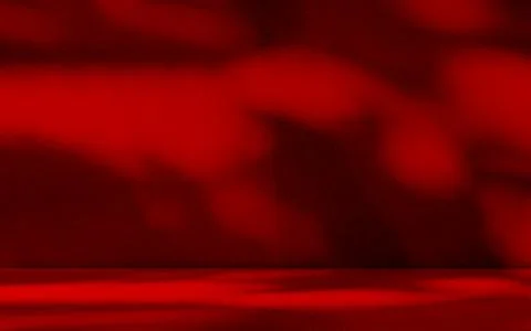 Red Background Abstract Shadow Leaf Black Gradient Pastel Studio Room Stock Illustration