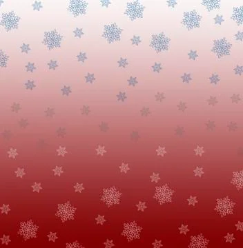 Red background with a big and small snowflakes Stock Illustration