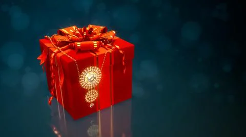 Red background with bijouterie Ilustración de archivo