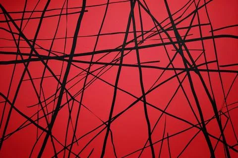 Red background with black lines Stock Photos