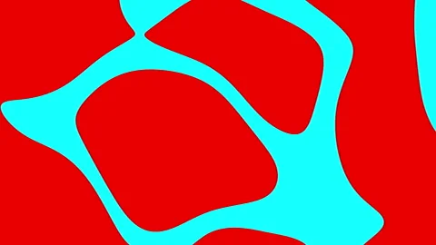 Red background with blue organic shapes. Stock Footage 288408554
