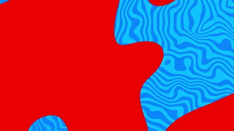 Red background with blue wavy pattern. Stock Footage 279865072