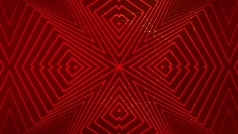Red background with bright, neon, geometric lines. 库存影片 280488755