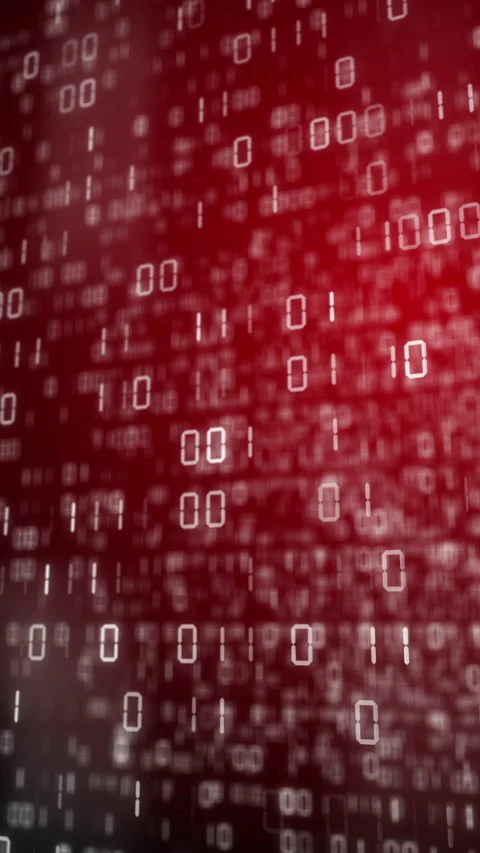 Red background with changing binary code. Blurred numbers of zeros and ones Video stock 306131028
