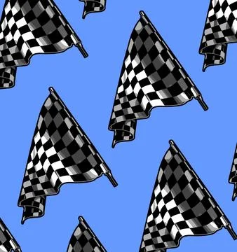 Red background checkered flag pattern Stock Illustration