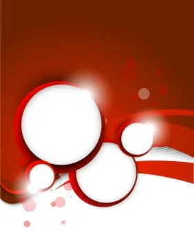 Red background with circles Illustrazione stock