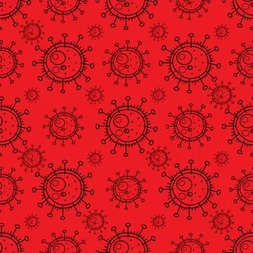 Red background Covid19 Stock Illustration
