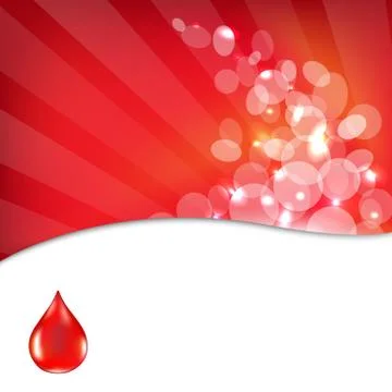 Red background with drop blood Stock Illustration