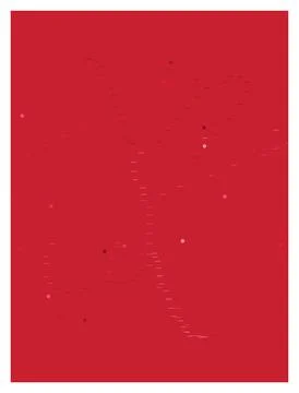 Red background with faint abstract shapes and scattered dots. イラスト素材