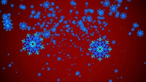 Red background falling snow Stock Footage 99007369