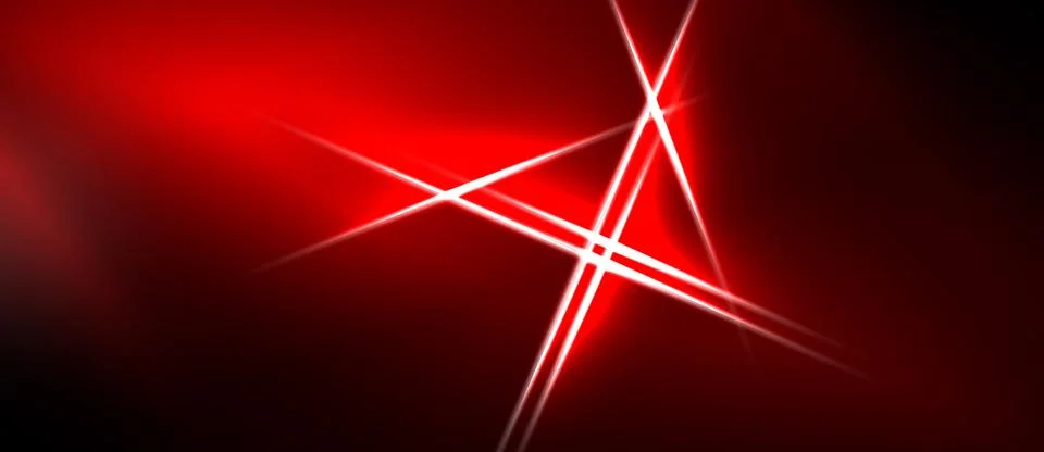 Red background features bright linear light streaks intersecting. Dramatic Stock Illustration