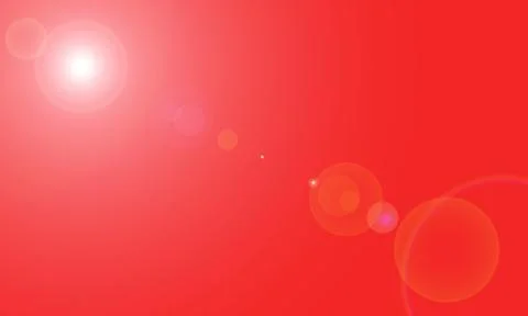 A red background is filled with glowing circles and lens flares Stock Illustration