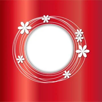 Red background with flowers for a design Stock Illustration